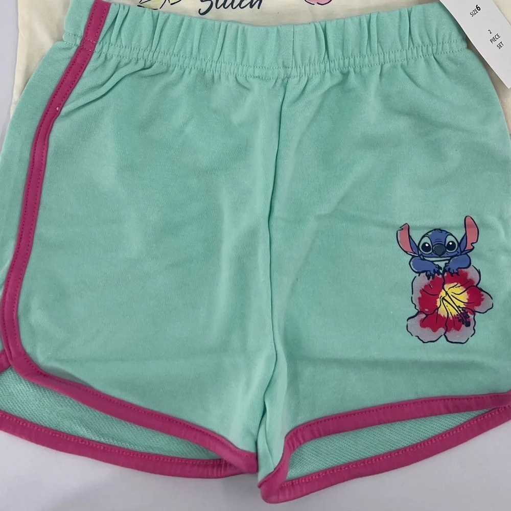 Disney 2-Piece Stitch Kauai Chief Cotton T-Shirt and French Terry Shorts Set